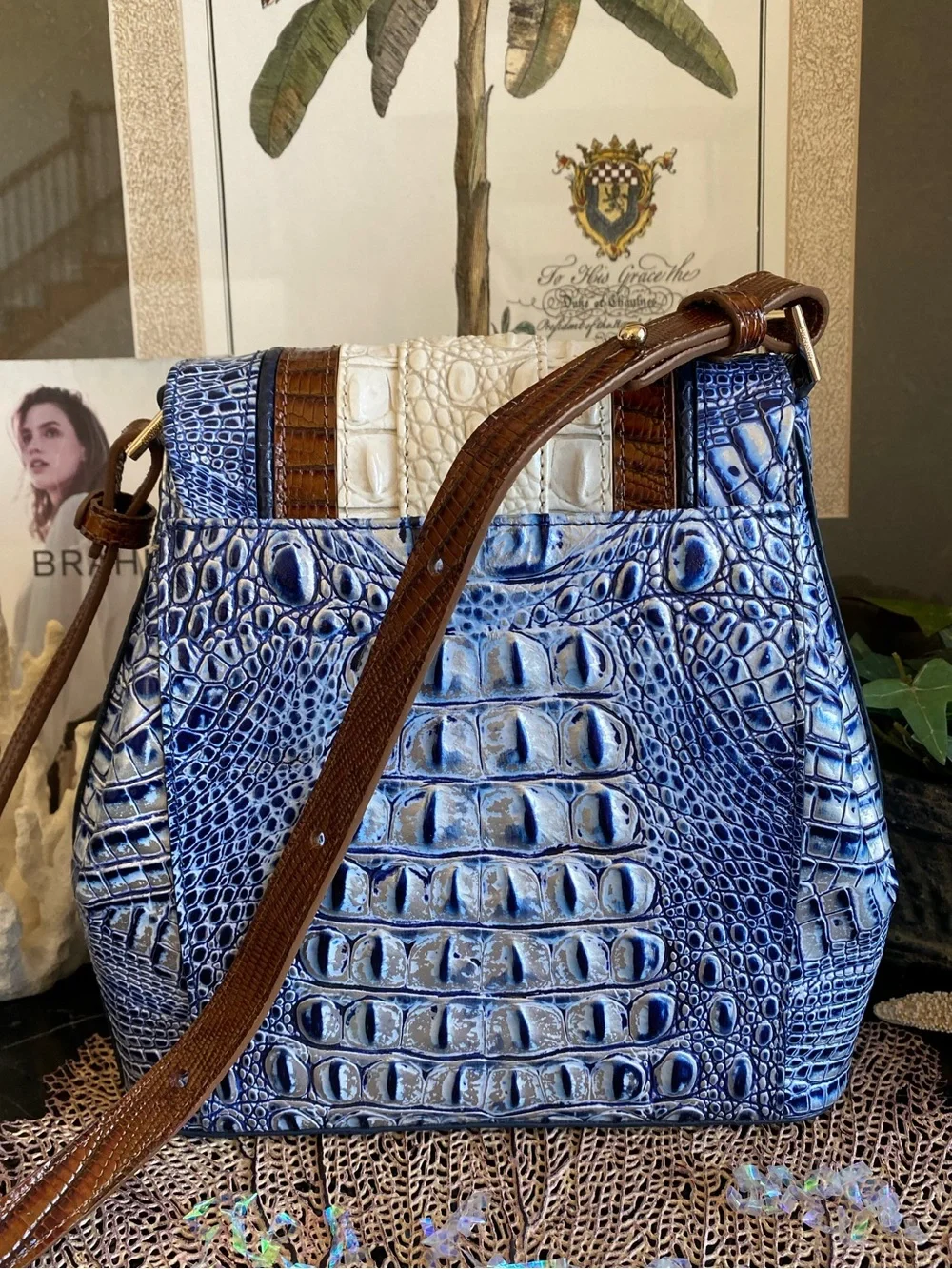 🐟🐚Coastal Blue Odysea BRAHMIN MARGO Crossbody